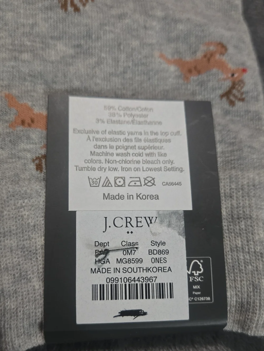 J. Crew Rudolph Reindeer Socks Red And Gray One Size